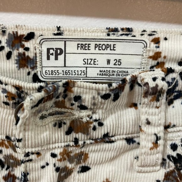 Free People Floral Print Skinny Straight Ankle Pants Size 25 - Picture 6 of 10